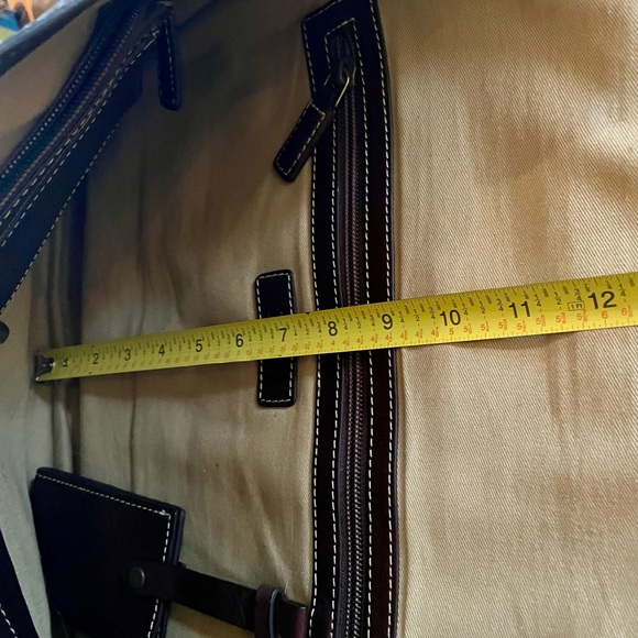 Cole Haan Brown Leather Messenger Laptop Bag Adjustable Strap - Picture 14 of 16